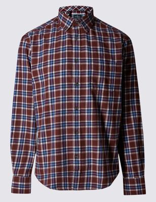 Pure Cotton Long Sleeve Flannel Shirt